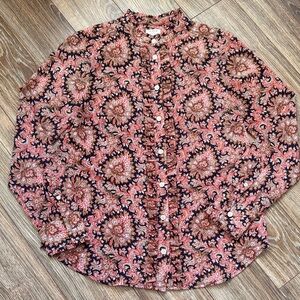 J. Crew Paisley Button-Up Shirt in Red and Green